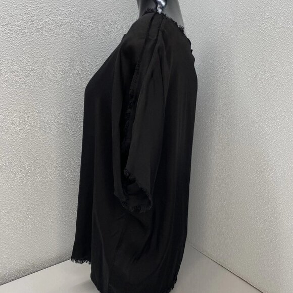 Sanctamuerte Women’s Girocollo Frayed-Trim Short Sleeve T-Shirt Black Size XS - Picture 8 of 11